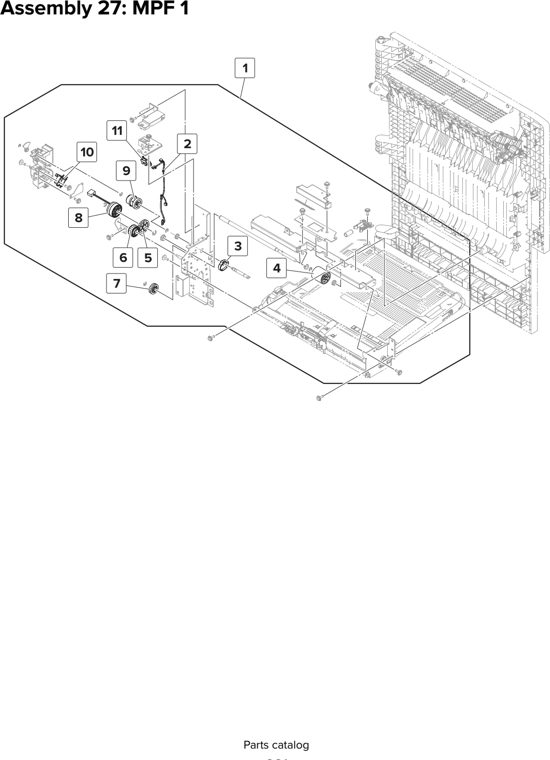 Assembly 27: MPF 1 parts diagram - Lexmark MX910 MX911 MX912 MFP Series Parts