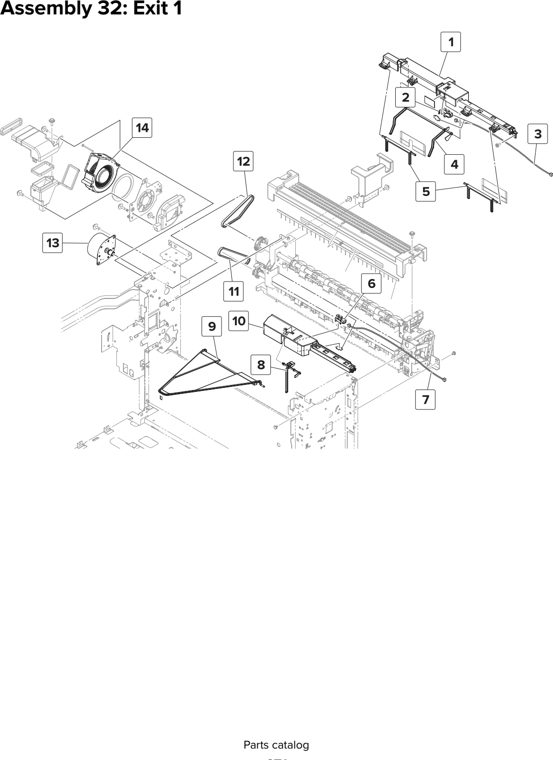 Assembly 32: Exit 1 parts diagram - Lexmark MX910 MX911 MX912 MFP Series Parts