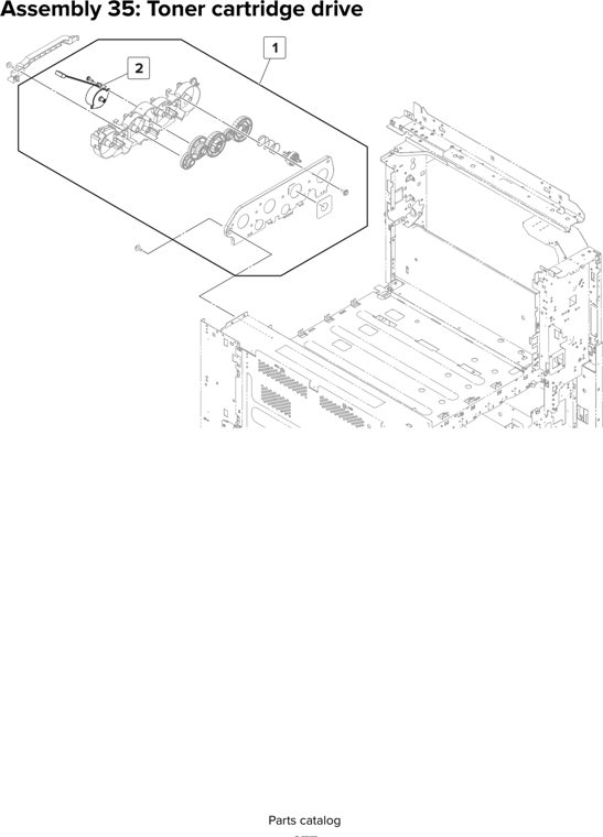 Assembly 35: Toner cartridge drive parts diagram - Lexmark MX910 MX911 MX912 MFP Series Parts