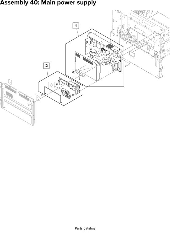 Assembly 40: Main power supply parts diagram - Lexmark MX910 MX911 MX912 MFP Series Parts