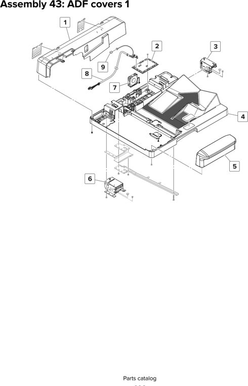 Assembly 43: ADF covers 1 parts diagram - Lexmark MX910 MX911 MX912 MFP Series Parts