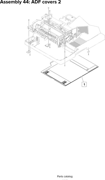 Assembly 44: ADF covers 2 parts diagram - Lexmark MX910 MX911 MX912 MFP Series Parts