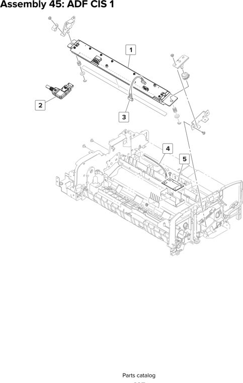Assembly 45: ADF CIS 1 parts diagram - Lexmark MX910 MX911 MX912 MFP Series Parts