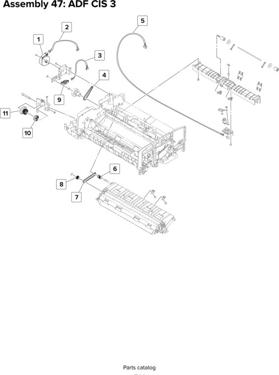 Assembly 47: ADF CIS 3 parts diagram - Lexmark MX910 MX911 MX912 MFP Series Parts
