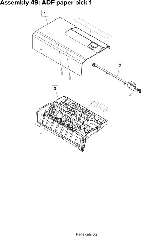 Assembly 49: ADF paper pick 1 parts diagram - Lexmark MX910 MX911 MX912 MFP Series Parts