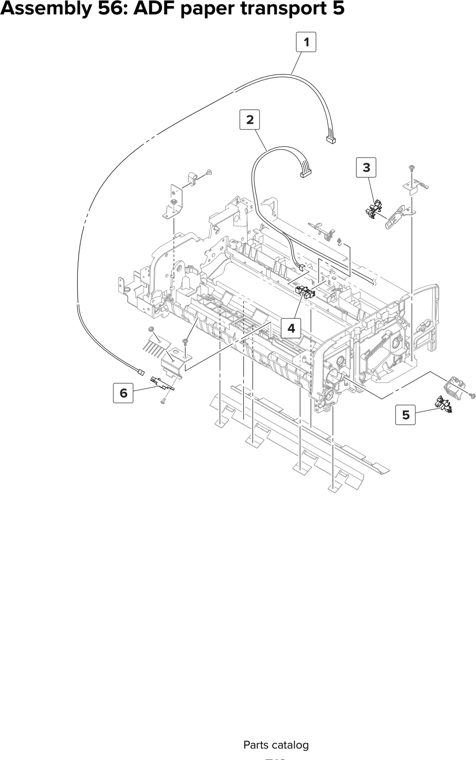 Assembly 56: ADF paper transport 5 parts diagram - Lexmark MX910 MX911 MX912 MFP Series Parts