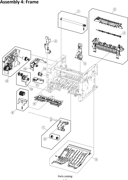Assembly 4: Frame parts diagram - Lexmark MS312 MS315 MS317 MS415 MS417 M1140+ Parts