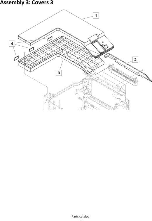Assembly 3: Covers 3 parts diagram - Lexmark MS911 Parts
