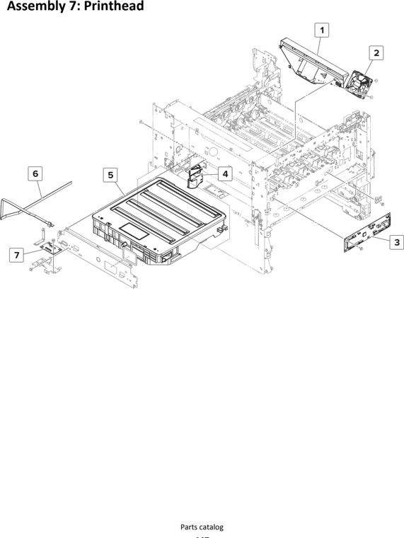 Assembly 7: Printhead parts diagram - Lexmark MS911 Parts
