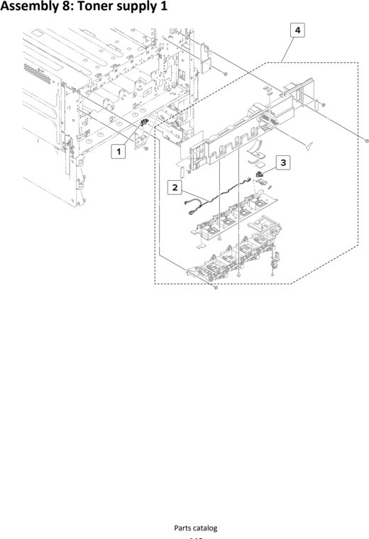 Assembly 8: Toner supply 1 parts diagram - Lexmark MS911 Parts