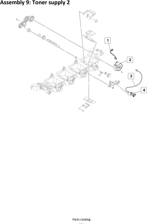 Assembly 9: Toner supply 2 parts diagram - Lexmark MS911 Parts