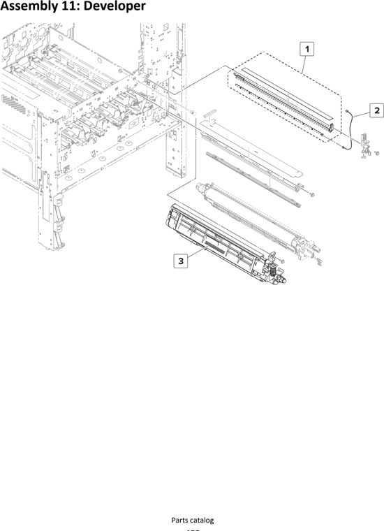 Assembly 11: Developer parts diagram - Lexmark MS911 Parts