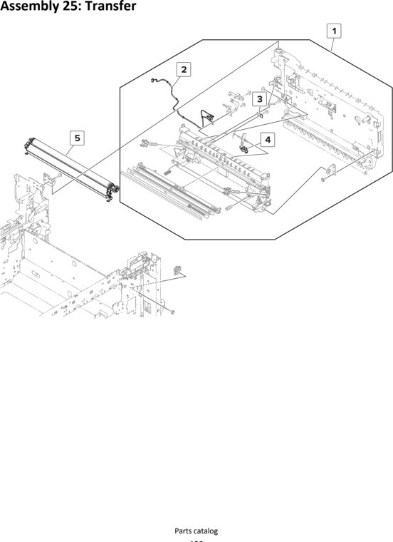 Assembly 25: Transfer parts diagram - Lexmark MS911 Parts