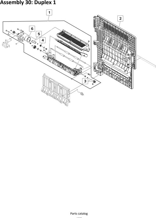 Assembly 30: Duplex 1 parts diagram - Lexmark MS911 Parts