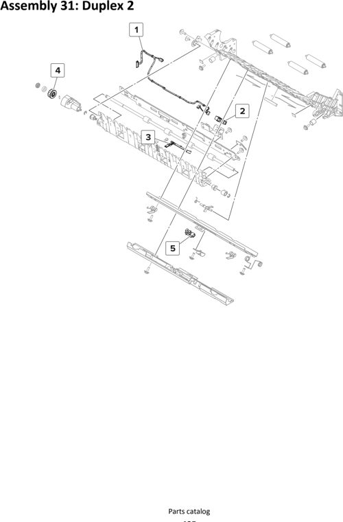 Assembly 31: Duplex 2 parts diagram - Lexmark MS911 Parts
