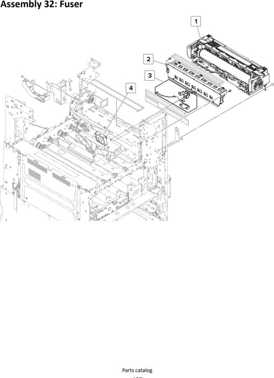 Assembly 32: Fuser parts diagram - Lexmark MS911 Parts