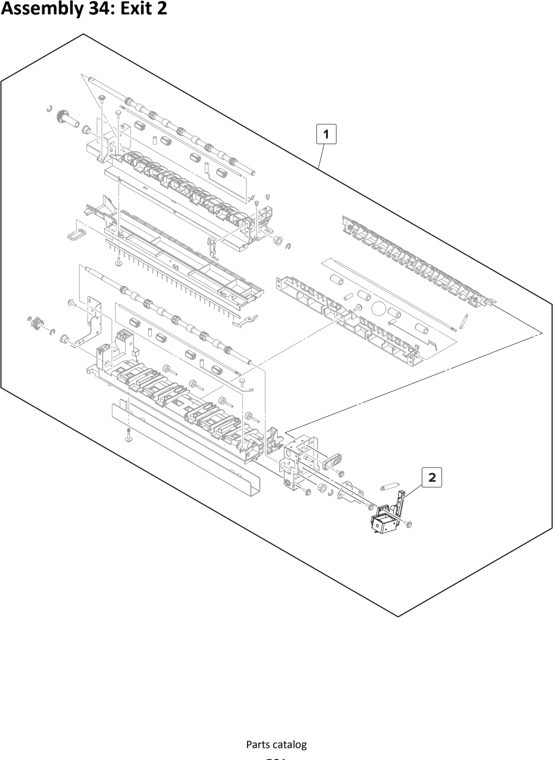 Assembly 34: Exit 2 parts diagram - Lexmark MS911 Parts