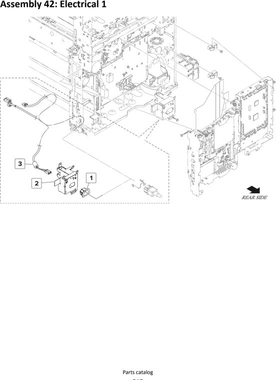 Assembly 42: Electrical 1 parts diagram - Lexmark MS911 Parts