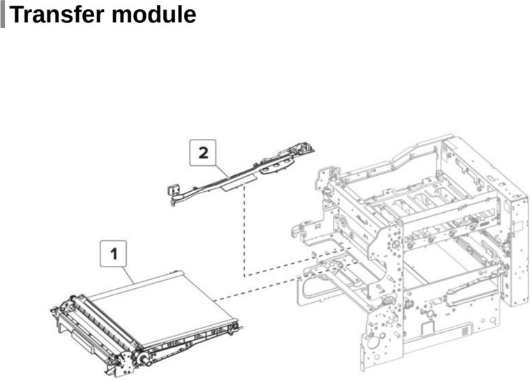 Assembly 7: Transfer module parts diagram - Lexmark CX725 XC4150 XC4143 XC4153 Parts
