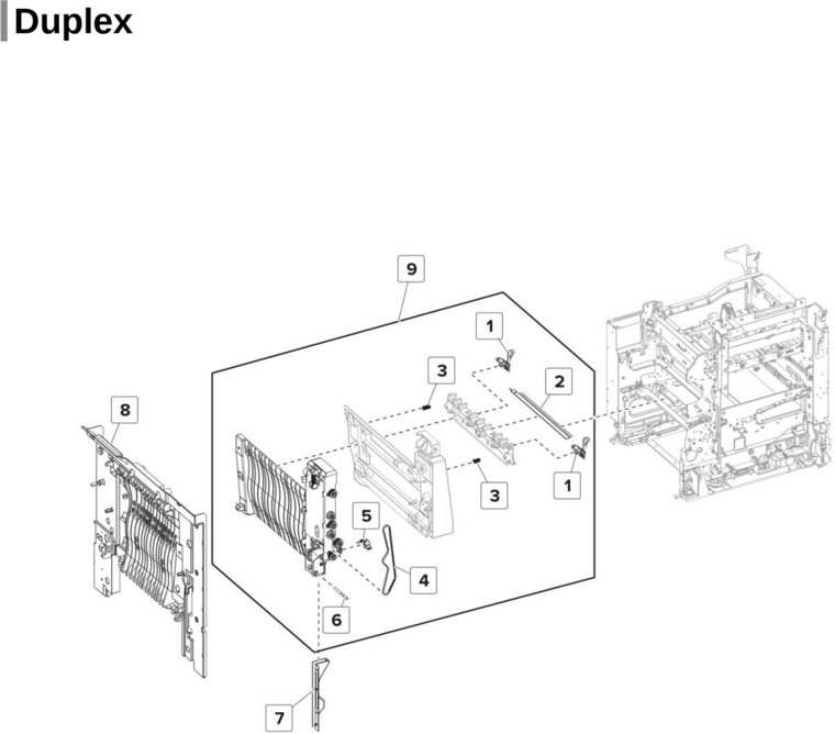 Assembly 11: Duplex parts diagram - Lexmark CX725 XC4150 XC4143 XC4153 Parts