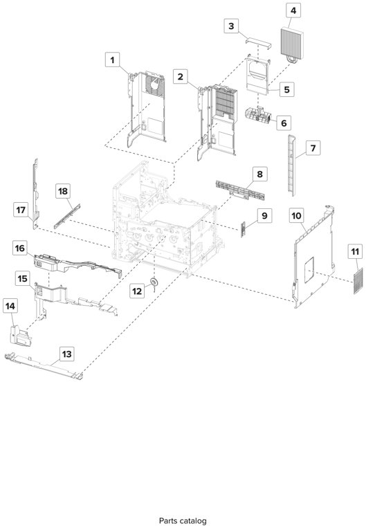 Assembly 2: Covers 2 parts diagram - Lexmark CS820 C6160 Family Parts