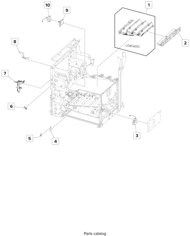 Assembly 9: Electronics—Front parts diagram - Lexmark CS820 C6160 Family Parts