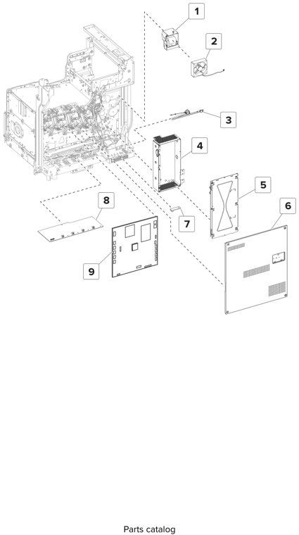 Assembly 10: Electronics—Rear parts diagram - Lexmark CS820 C6160 Family Parts