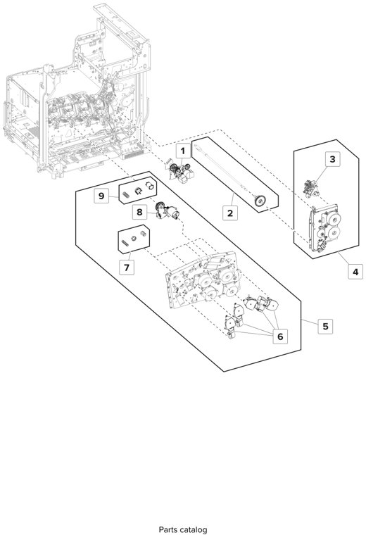 Assembly 12: Motors parts diagram - Lexmark CS820 C6160 Family Parts