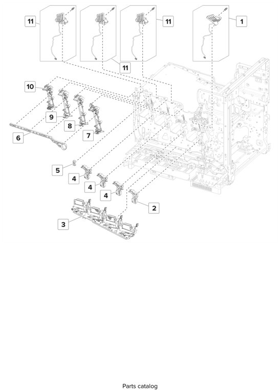 Assembly 14: Toner supply parts diagram - Lexmark CS820 C6160 Family Parts