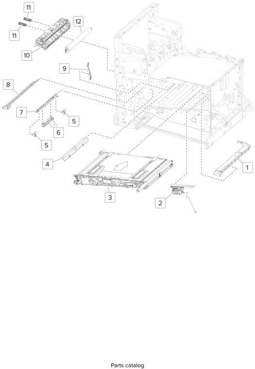 Assembly 16: Transfer—Front parts diagram - Lexmark CS820 C6160 Family Parts
