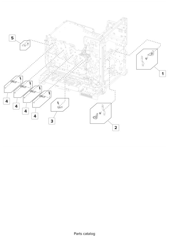Assembly 17: Transfer—Rear parts diagram - Lexmark CS820 C6160 Family Parts