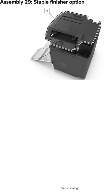 Assembly 29: Staple finisher option parts diagram - Lexmark CS820 C6160 Family Parts