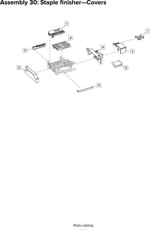 Assembly 30: Staple finisher—Covers parts diagram - Lexmark CS820 C6160 Family Parts