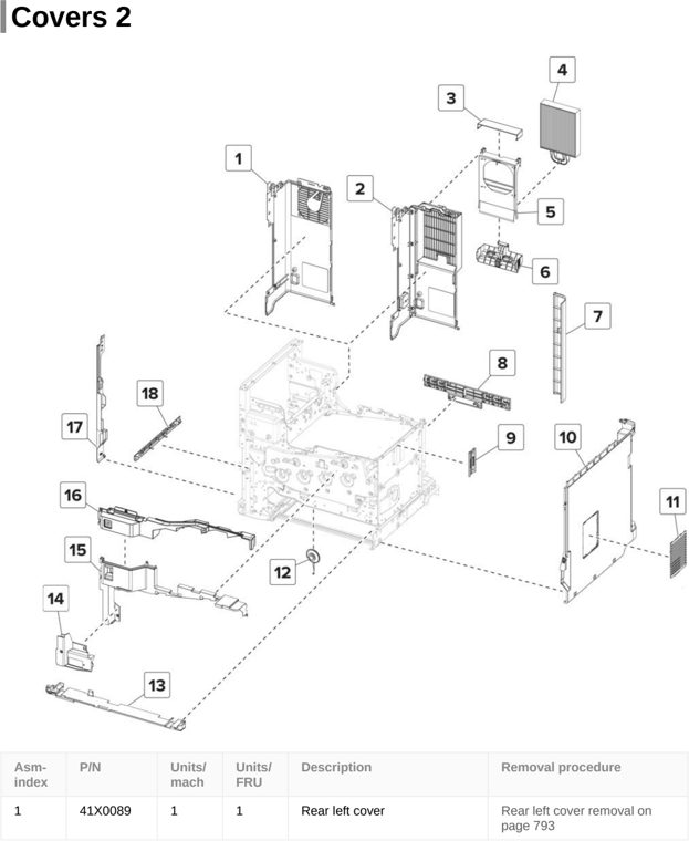 Assembly 2: Covers 2 parts diagram - Lexmark CX820de CX820dtfe XC6152 XC6153 Parts