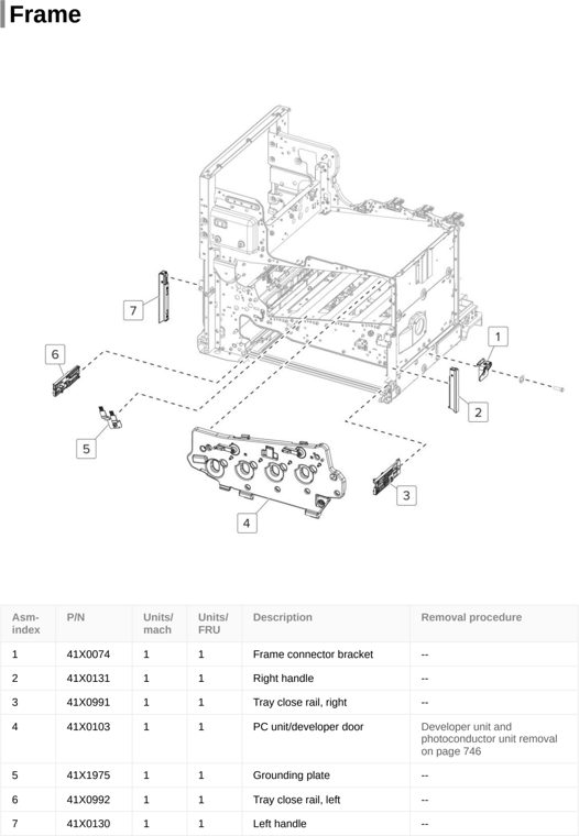 Assembly 8: Frame parts diagram - Lexmark CX820de CX820dtfe XC6152 XC6153 Parts
