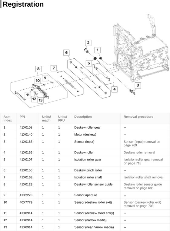 Assembly 12: Registration parts diagram - Lexmark CX820de CX820dtfe XC6152 XC6153 Parts