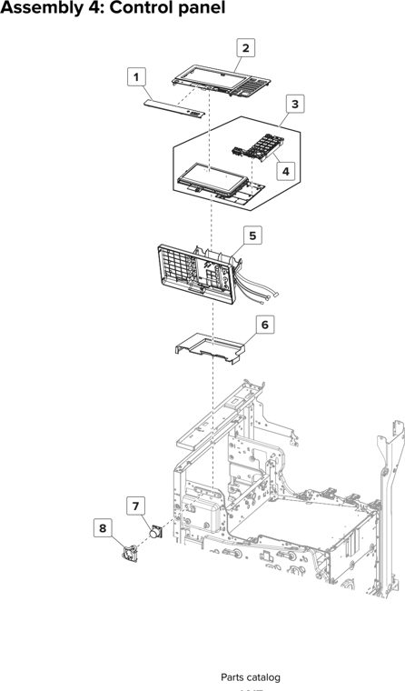 Assembly 4: Control panel parts diagram - Lexmark CX825 CX860 XC8155 XC8160 XC8163 Parts
