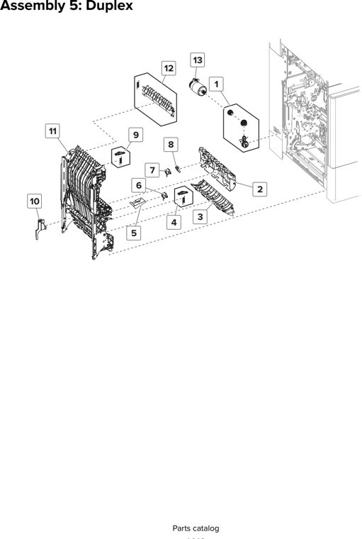 Assembly 5: Duplex parts diagram - Lexmark CX825 CX860 XC8155 XC8160 XC8163 Parts