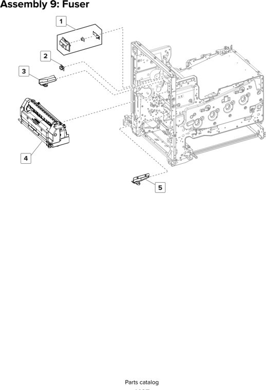 Assembly 9: Fuser parts diagram - Lexmark CX825 CX860 XC8155 XC8160 XC8163 Parts