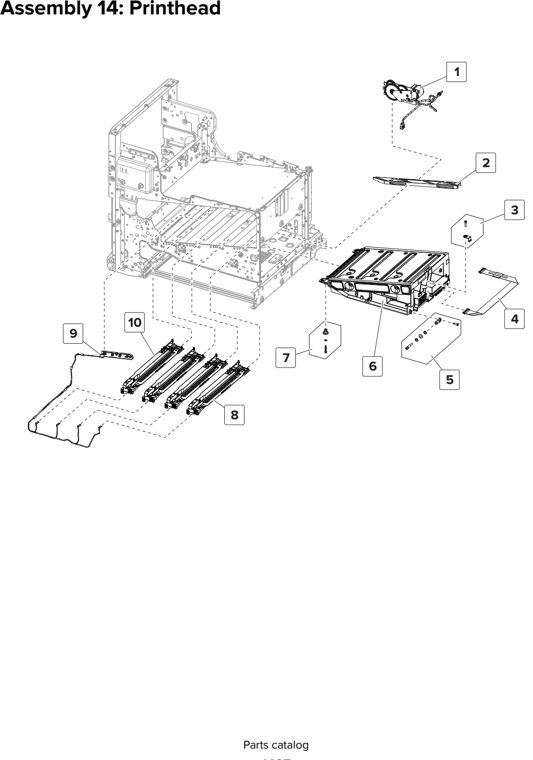 Assembly 14: Printhead parts diagram - Lexmark CX825 CX860 XC8155 XC8160 XC8163 Parts