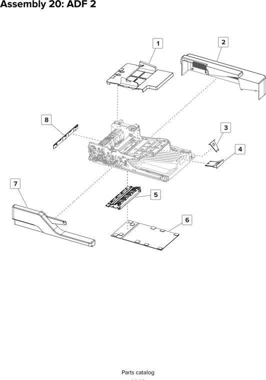Assembly 20: ADF 2 parts diagram - Lexmark CX825 CX860 XC8155 XC8160 XC8163 Parts
