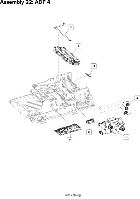 Assembly 22: ADF 4 parts diagram - Lexmark CX825 CX860 XC8155 XC8160 XC8163 Parts