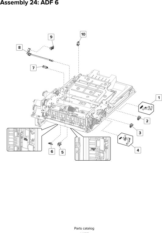 Assembly 24: ADF 6 parts diagram - Lexmark CX825 CX860 XC8155 XC8160 XC8163 Parts