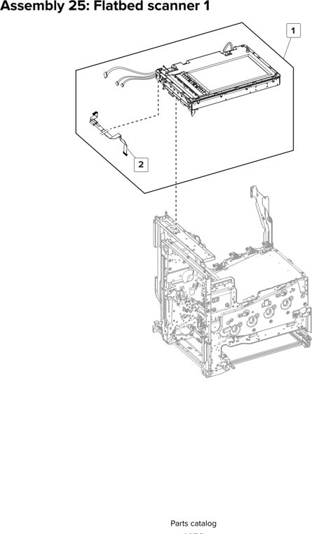 Assembly 25: Flatbed scanner 1 parts diagram - Lexmark CX825 CX860 XC8155 XC8160 XC8163 Parts