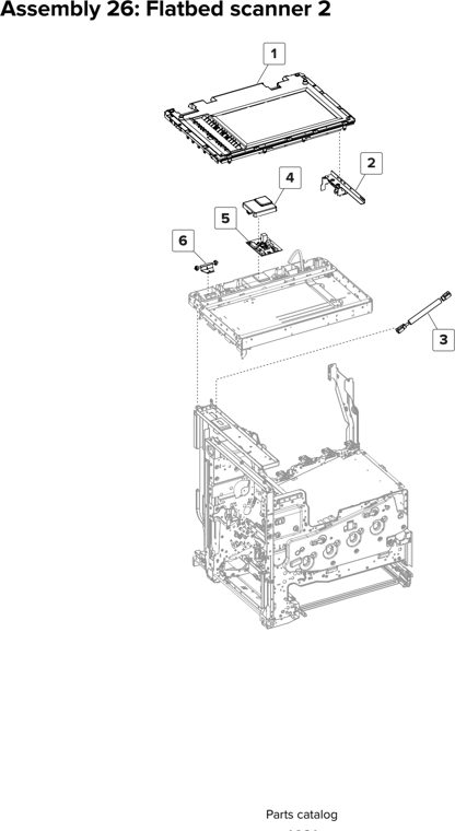 Assembly 26: Flatbed scanner 2 parts diagram - Lexmark CX825 CX860 XC8155 XC8160 XC8163 Parts