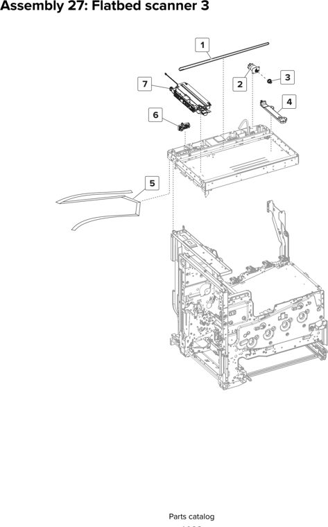 Assembly 27: Flatbed scanner 3 parts diagram - Lexmark CX825 CX860 XC8155 XC8160 XC8163 Parts