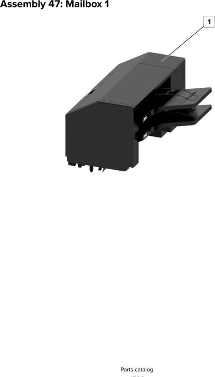 Assembly 47: Mailbox 1 parts diagram - Lexmark CX825 CX860 XC8155 XC8160 XC8163 Parts