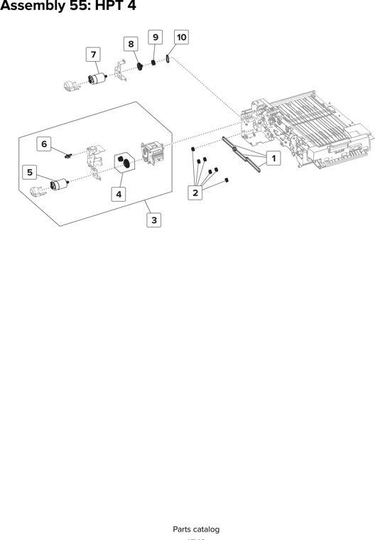 Assembly 55: HPT 4 parts diagram - Lexmark CX825 CX860 XC8155 XC8160 XC8163 Parts