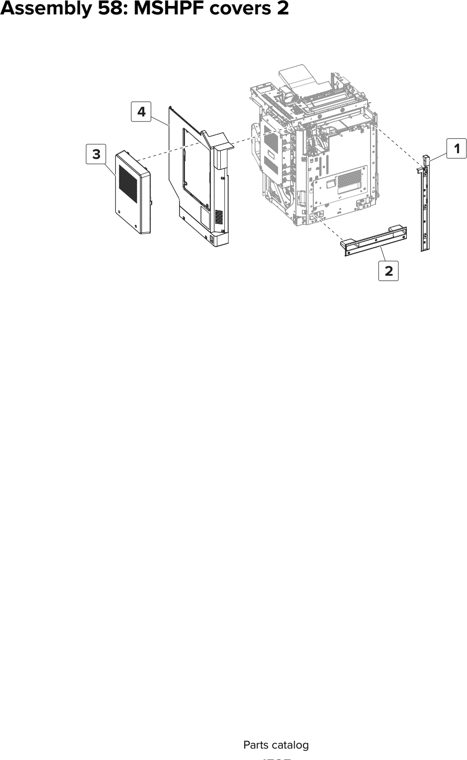 Assembly 58: MSHPF covers 2 parts diagram - Lexmark CX825 CX860 XC8155 XC8160 XC8163 Parts