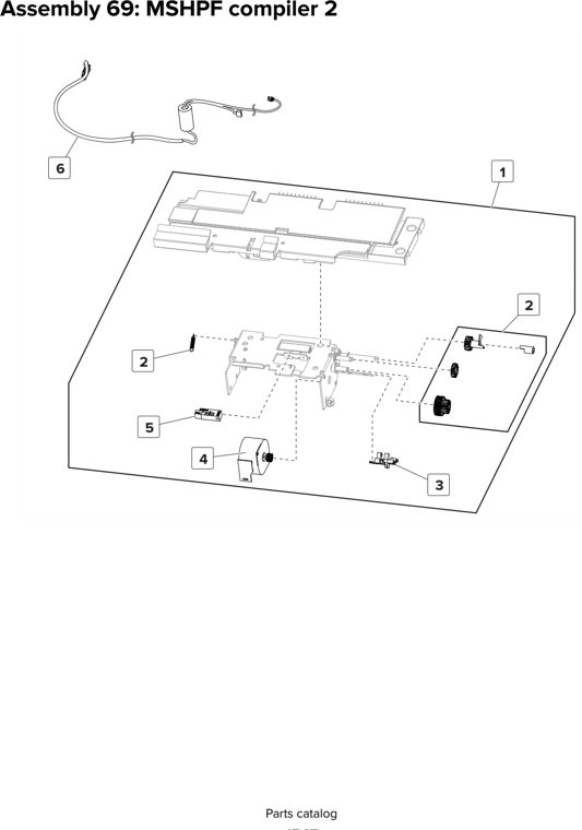 Assembly 69: MSHPF compiler 2 parts diagram - Lexmark CX825 CX860 XC8155 XC8160 XC8163 Parts
